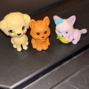 Barbie minis Pet Figurines fuzzy cat pineapple vet dog lost birthday dog